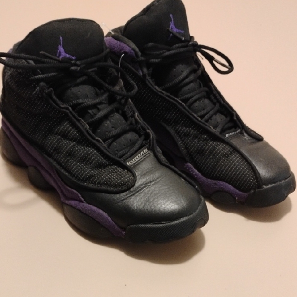 Jordan Black and Purple Sneakers